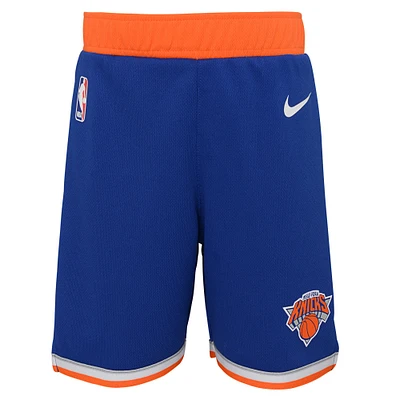 Short Nike bleu pour enfants d'âge préscolaire, réplique des New York Knicks Icon