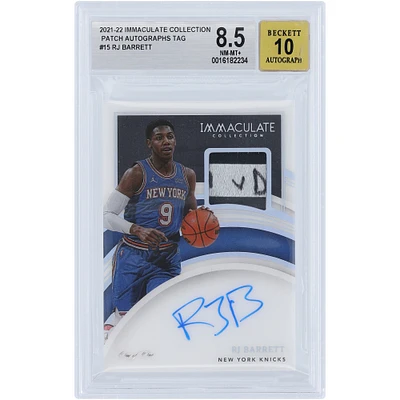 RJ Barrett New York Knicks Autographed 2021-22 Panini Immaculate Laundry Tag Relic #PA-RJB #1/1 BGS Authenticated 8.5/10 Card