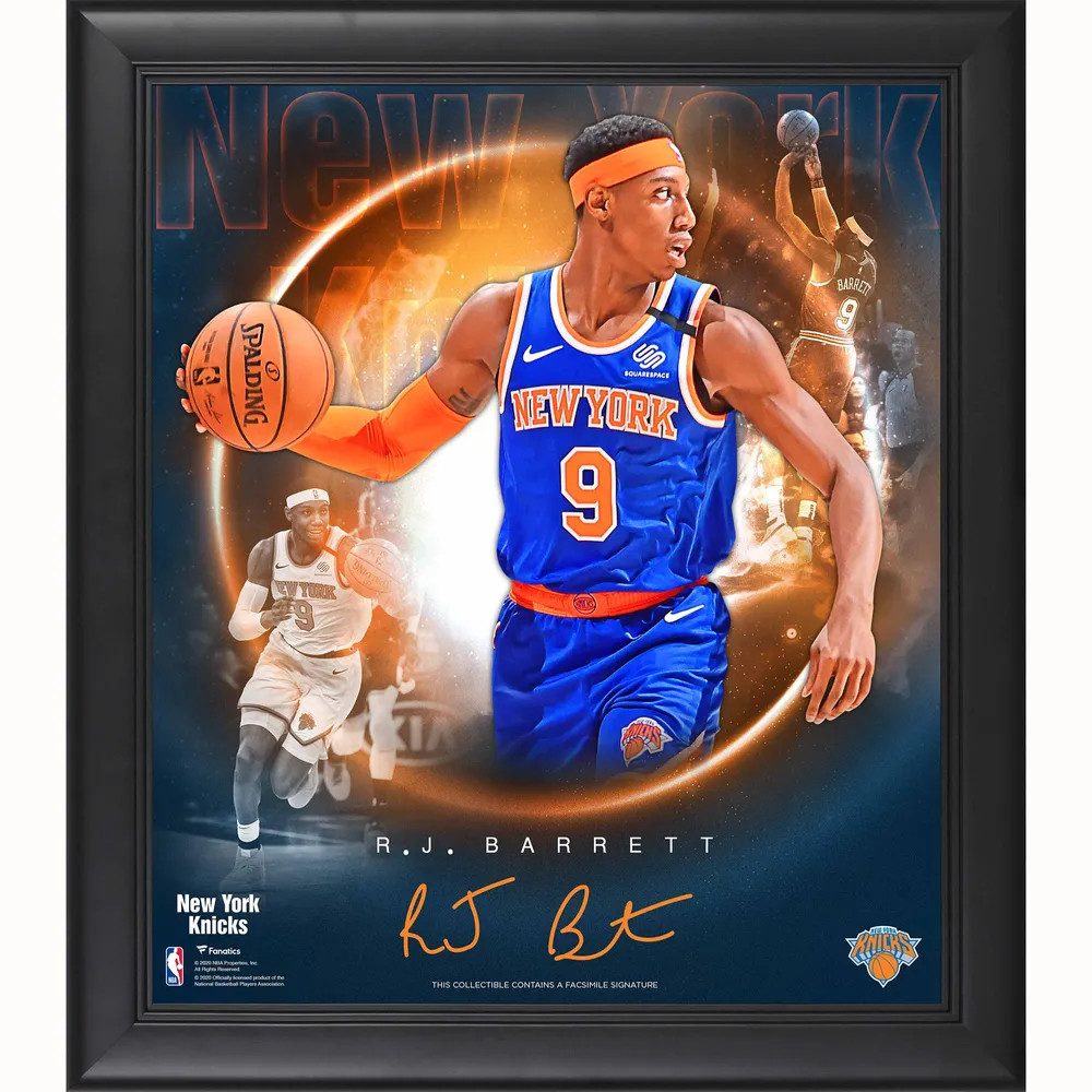 RJ Barrett New York Knicks Autographed Jordan Brand Blue Icon