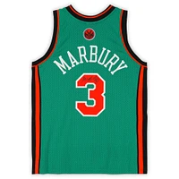 Maillot Swingman dédicacé par Stephon Marbury des New York Knicks, vert, Mitchell & Ness 2006-07