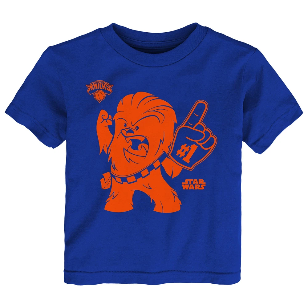 T-shirt pour fan de Star Wars Chewie #1 des Royal New York Knicks tout-petits