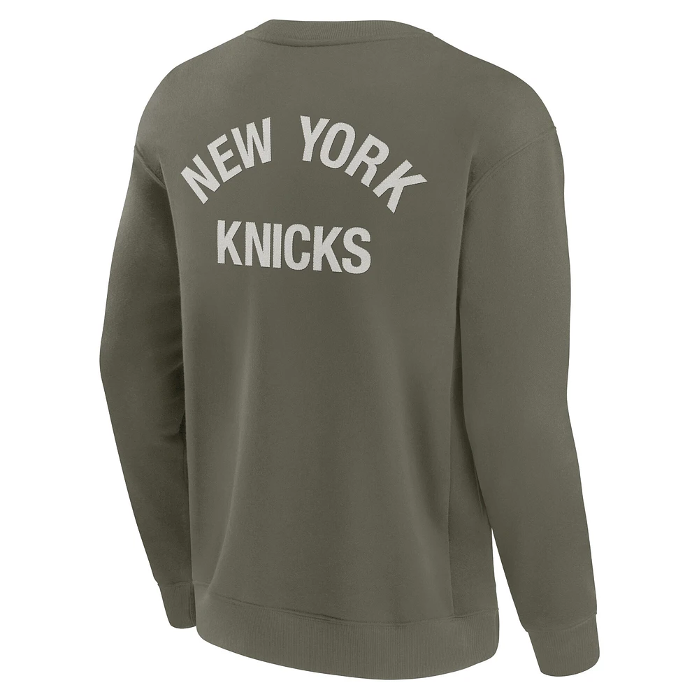 Sweat-shirt unisexe Fanatics Olive New York Knicks Elements en polaire ultra douce