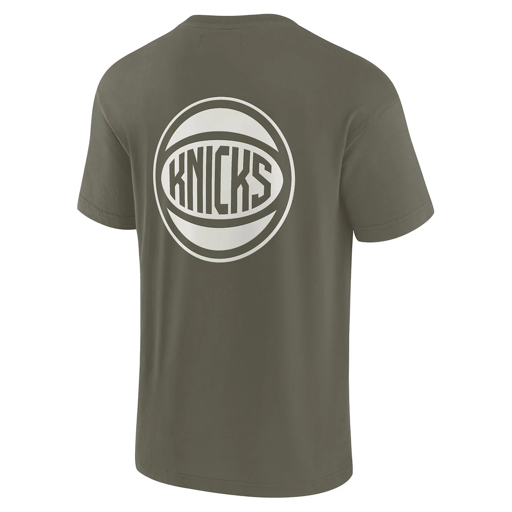 T-shirt unisexe Fanatics Olive New York Knicks Elements super doux à manches courtes