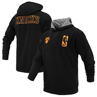 Sweat à capuche unisexe FISLL noir New York Knicks Logoman Shadow Collection