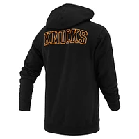 Sweat à capuche unisexe FISLL noir New York Knicks Logoman Shadow Collection