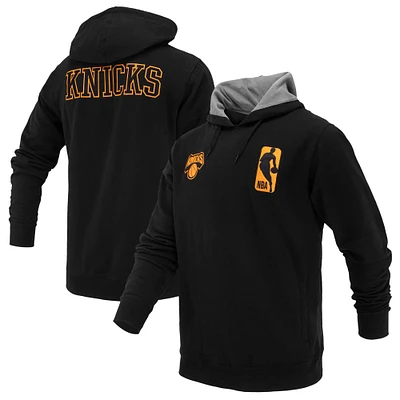 Sweat à capuche unisexe FISLL noir New York Knicks Logoman Shadow Collection
