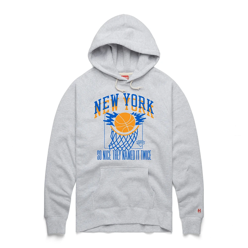 Sweat à capuche unisexe Homage Ash New York Knicks Hometown Edition Tri-Blend Raglan