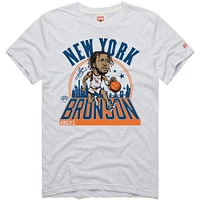 T-shirt unisexe Hommage Jalen Brunson Ash New York Knicks 2024/25 City Edition Caricature Tri-Blend