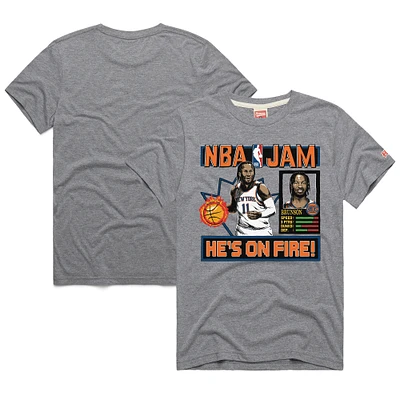 T-shirt unisexe gris hommage à Jalen Brunson des New York Knicks NBA Jam Tri-Blend