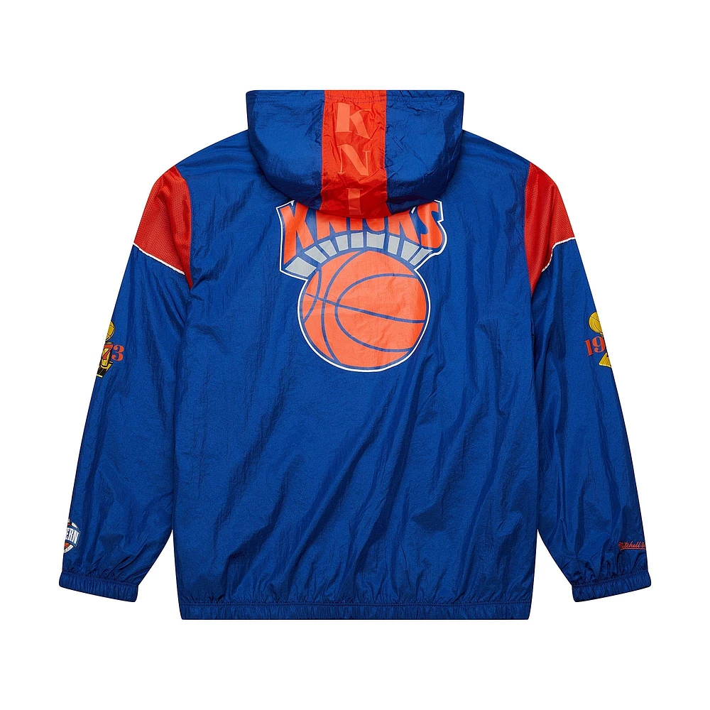 Veste coupe-vent unisexe Mitchell & Ness Royal New York Knicks Hardwood Classics Team OG 3.0 Anorak à demi-zip