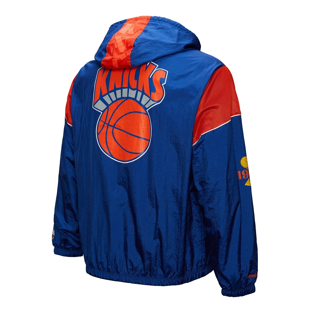 Veste coupe-vent unisexe Mitchell & Ness Royal New York Knicks Hardwood Classics Team OG 3.0 Anorak à demi-zip