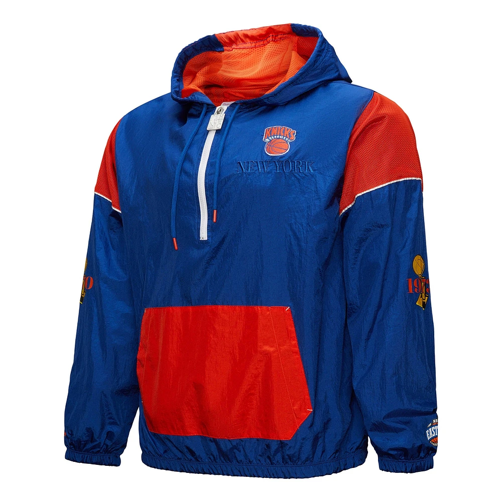 Unisex Mitchell & Ness  Blue New York Knicks Hardwood Classics Team OG 3.0 Anorak Half-Zip Windbreaker Jacket