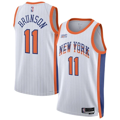 Maillot de joueur unisexe Nike Jalen Brunson blanc New York Knicks 2024/25 Swingman - Édition City