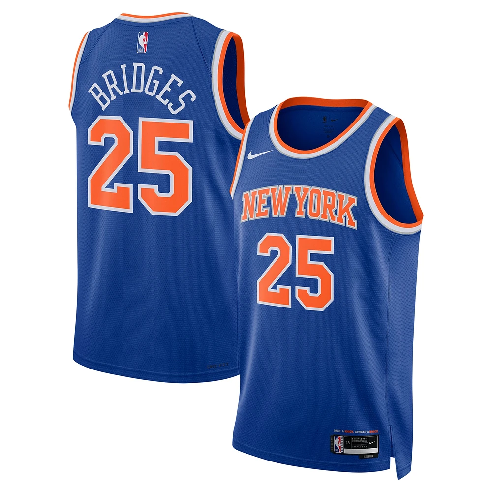 Maillot Nike Swingman unisexe Mikal Bridges bleu New York Knicks 2024 Offseason Addition