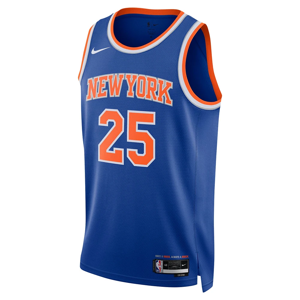 Unisex Nike Mikal Bridges Blue New York Knicks 2024 Offseason Addition Swingman Jersey