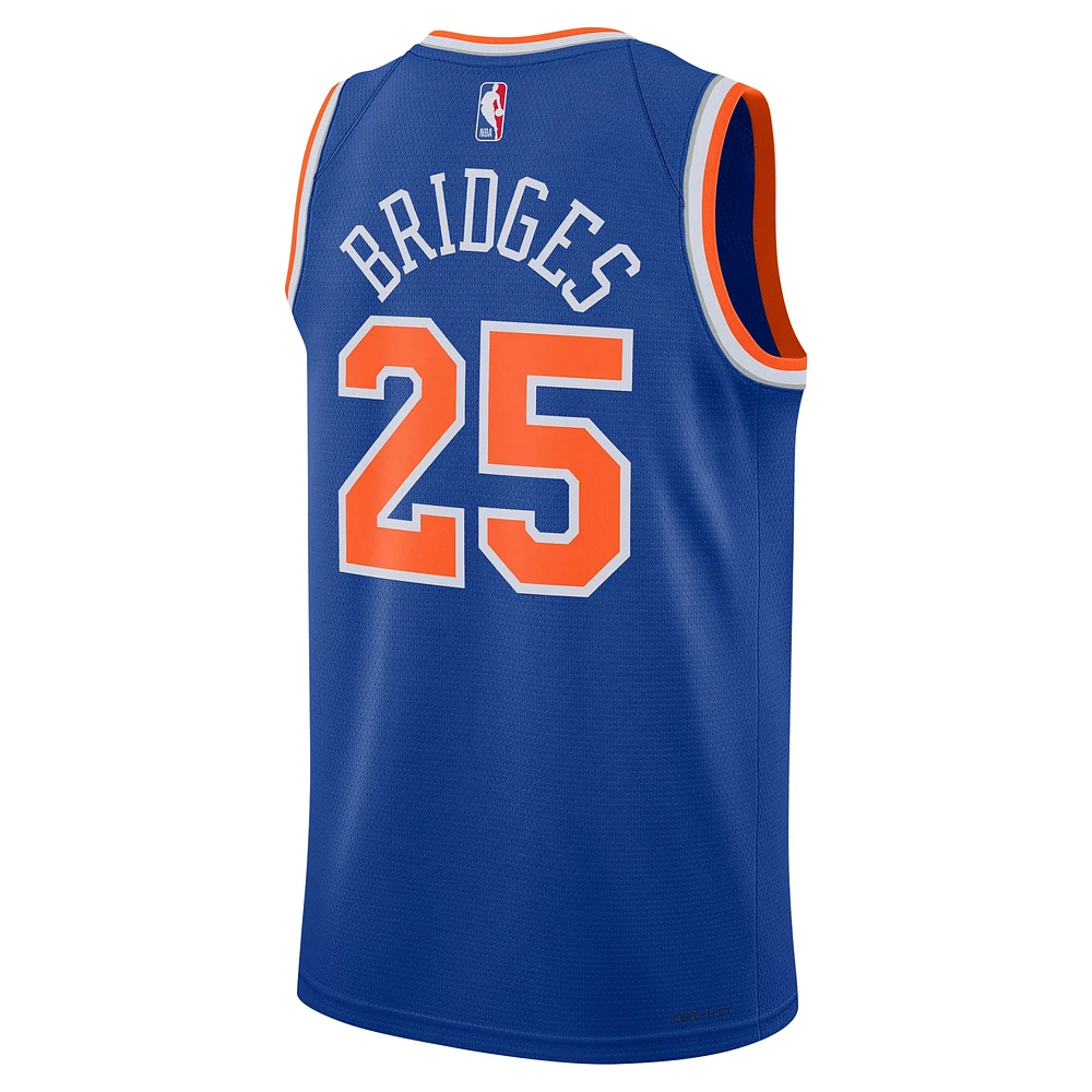 Unisex Nike Mikal Bridges Blue New York Knicks 2024 Offseason Addition Swingman Jersey