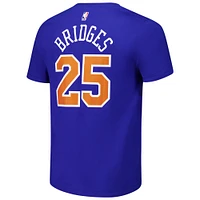 T-shirt unisexe Nike Mikal Bridges bleu avec nom et numéro des New York Knicks