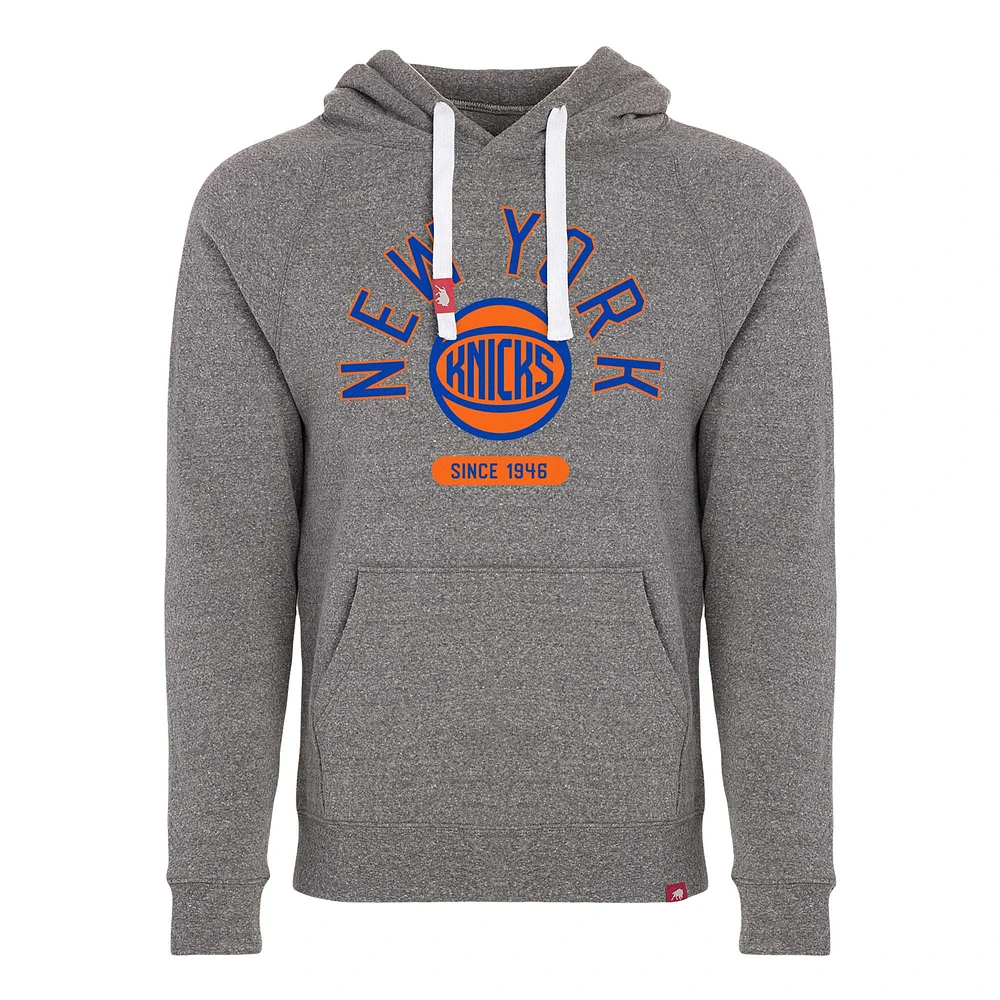 Sweat à capuche raglan tri-mélange super doux Sportiqe New York Knicks Olsen unisexe, gris