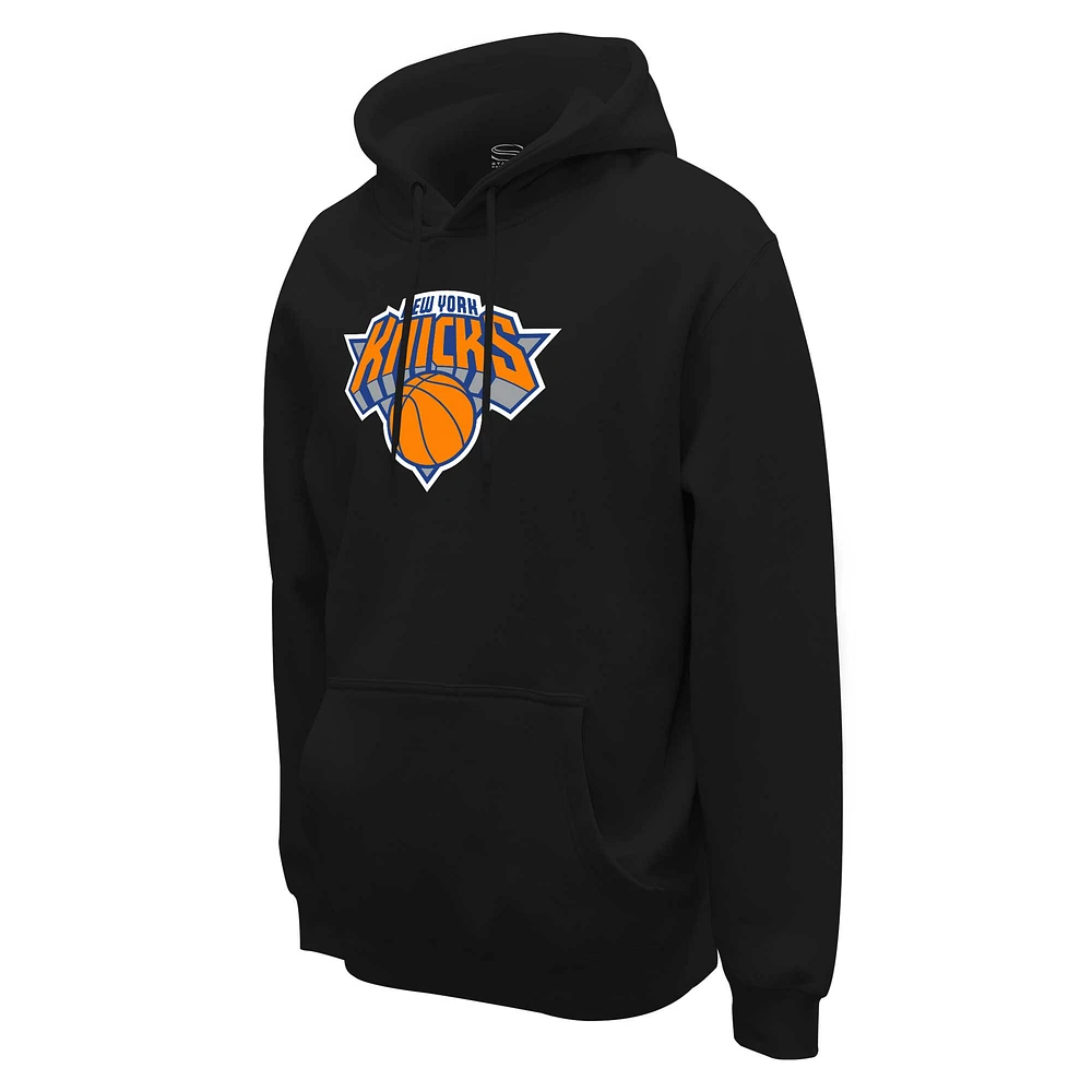 Sweat à capuche unisexe Stadium Essentials noir avec logo principal des New York Knicks