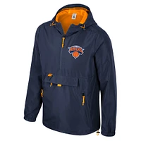 Veste coupe-vent unisexe Stadium Essentials bleu marine New York Knicks Compete à fermeture éclair quart de tour