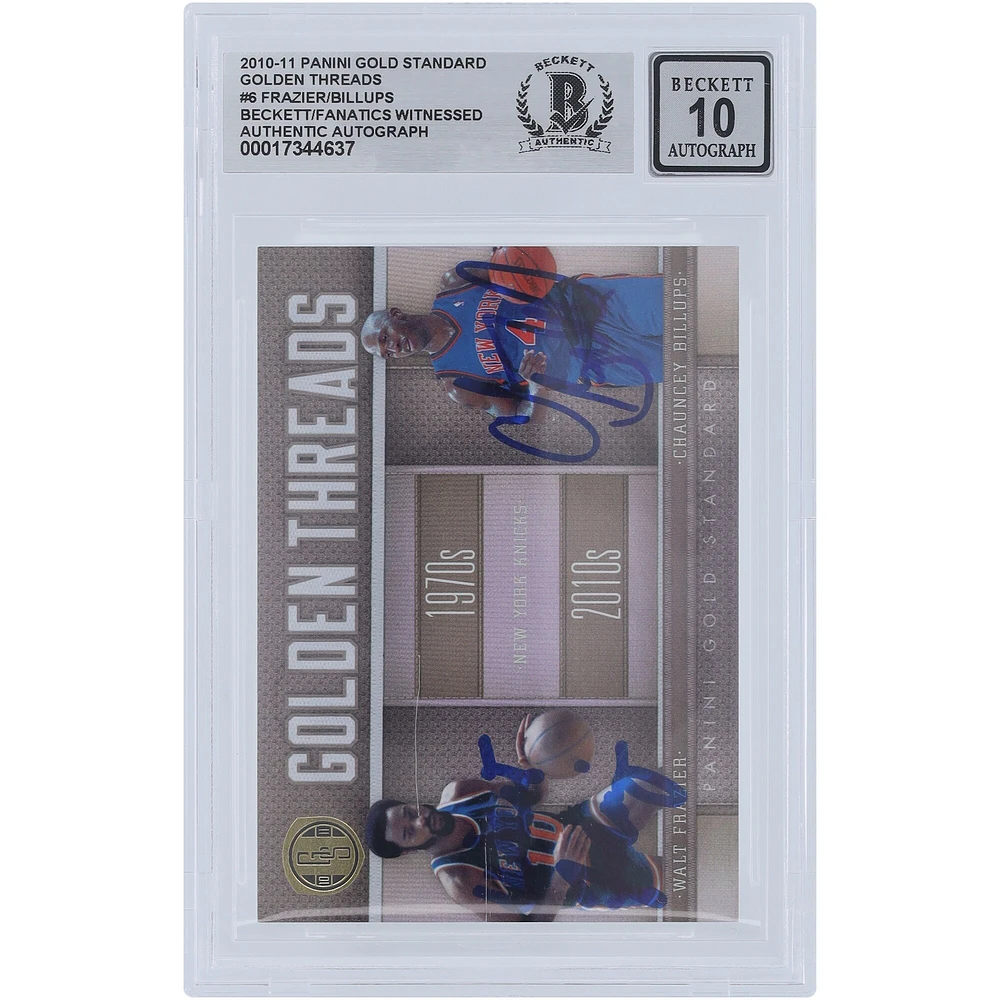 Walt Frazier & Chauncey Billups New York Knicks Autographed 2010-11 Panini Gold Standard Golden Threads #6 #/299 Beckett Fanatics Witnessed Authenticated 10 Card 