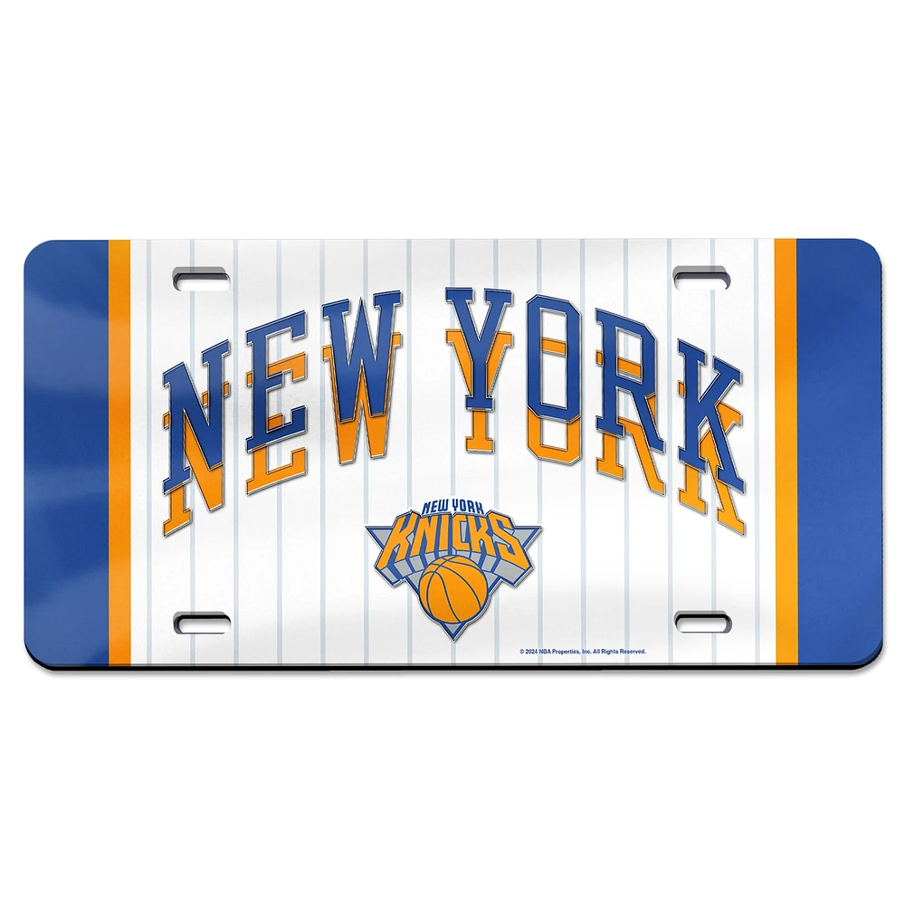 Plaque d'immatriculation en acrylique découpée au laser WinCraft New York Knicks 2024/25 City Edition