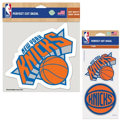 Lot de trois autocollants WinCraft New York Knicks Perfect Cut