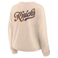 T-shirt à manches longues tendance pour femme Fanatics Natural New York Knicks Boxed Out Drop