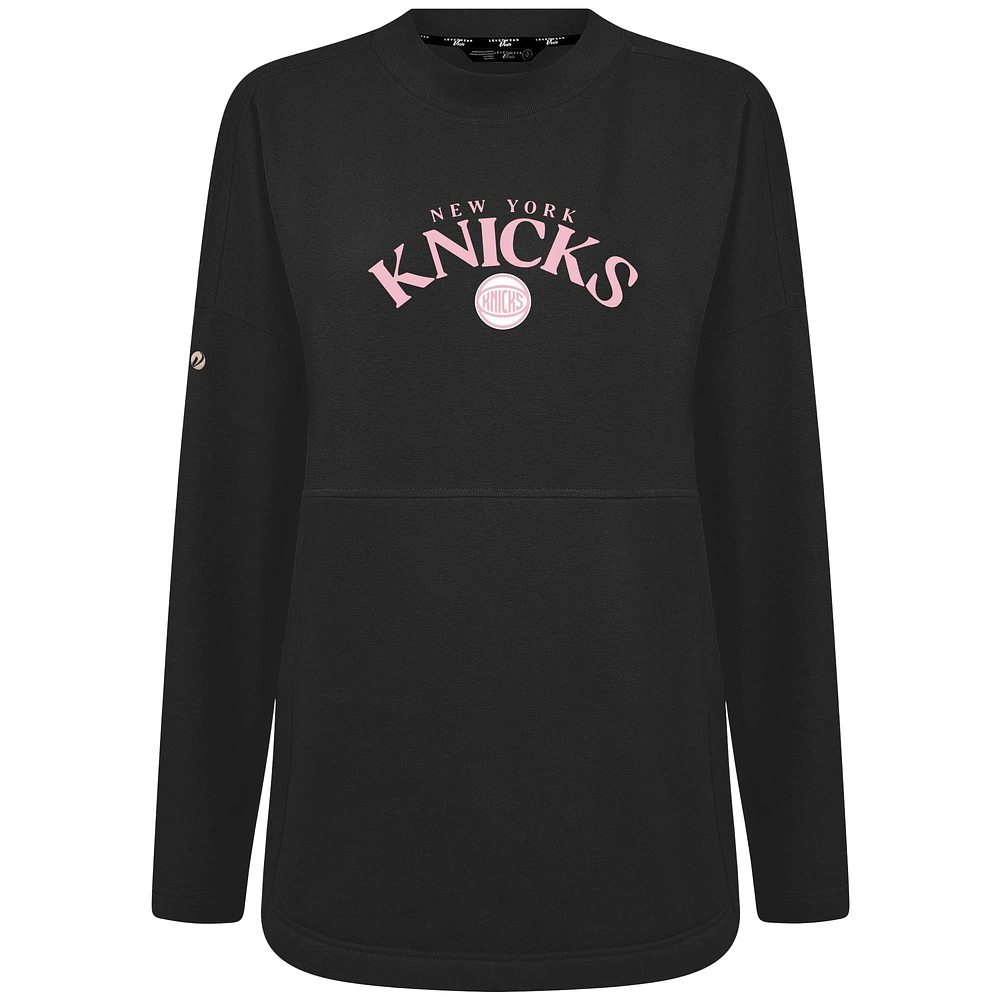 Women's Levelwear  Black New York Knicks Mother's Day Beaudry Arched Pullover Sweatshirt