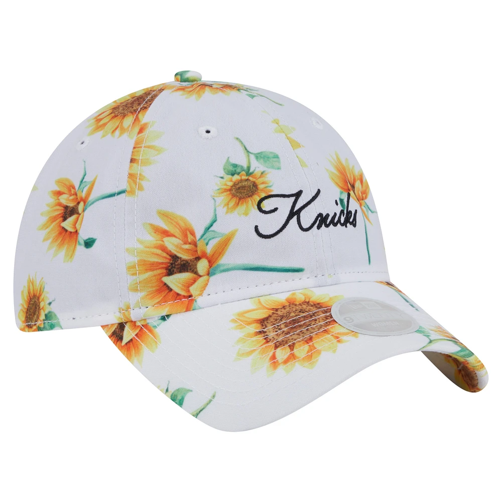 Women's New Era  White New York Knicks Adventure Flower 9TWENTY Adjustable Hat