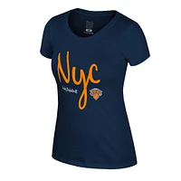 T-shirt Stadium Essentials bleu marine pour femme des New York Knicks, troisième quart-temps