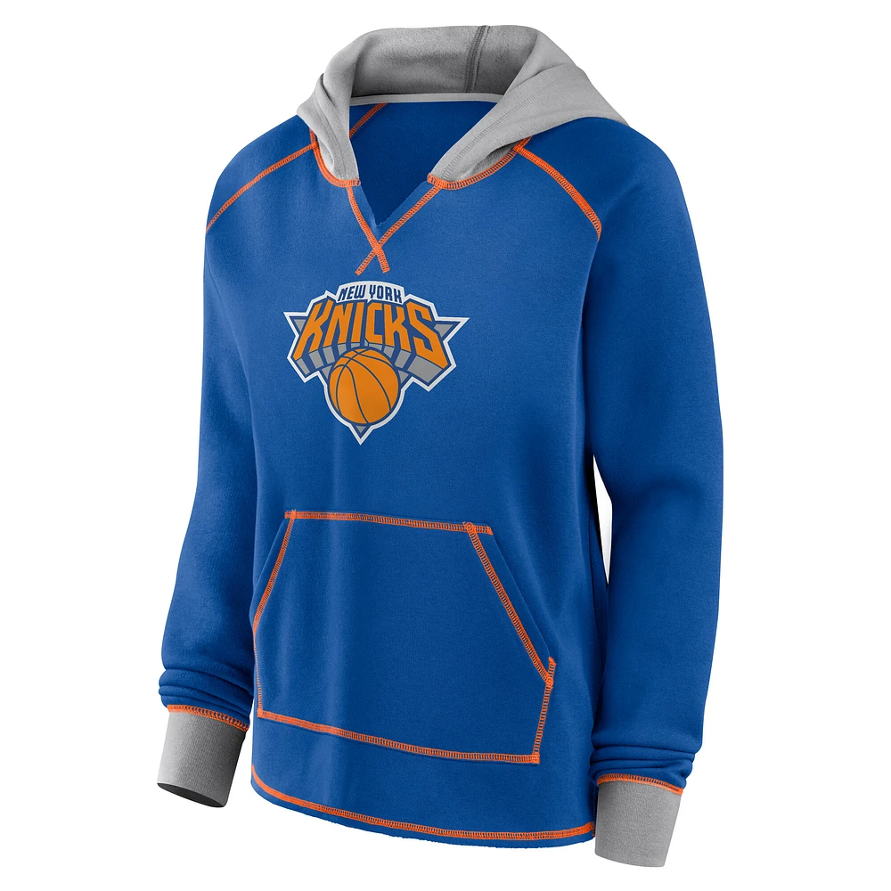 Sweat à capuche bleu pour femme New York Knicks Boom