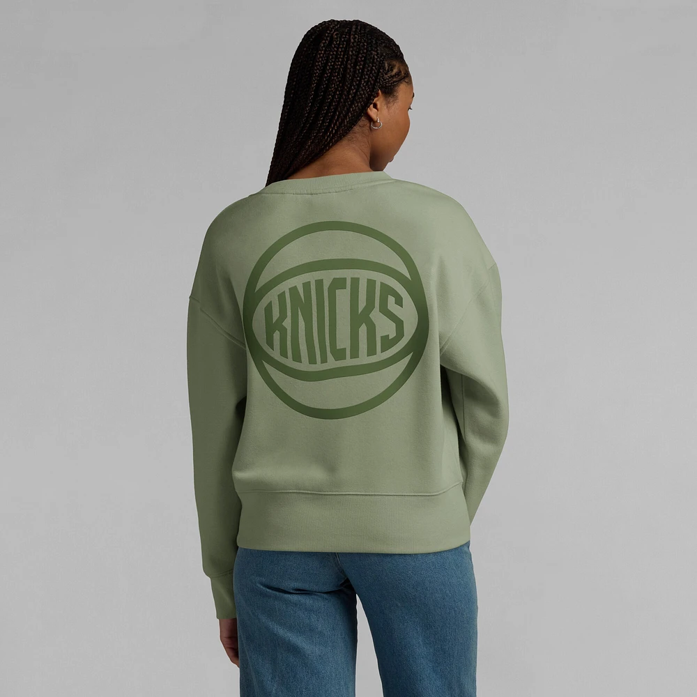 Women's Fanatics Olive New York Knicks Elements Flow Pullover Sweatshirt