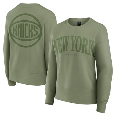 Women's Fanatics Olive New York Knicks Elements Flow Pullover Sweatshirt