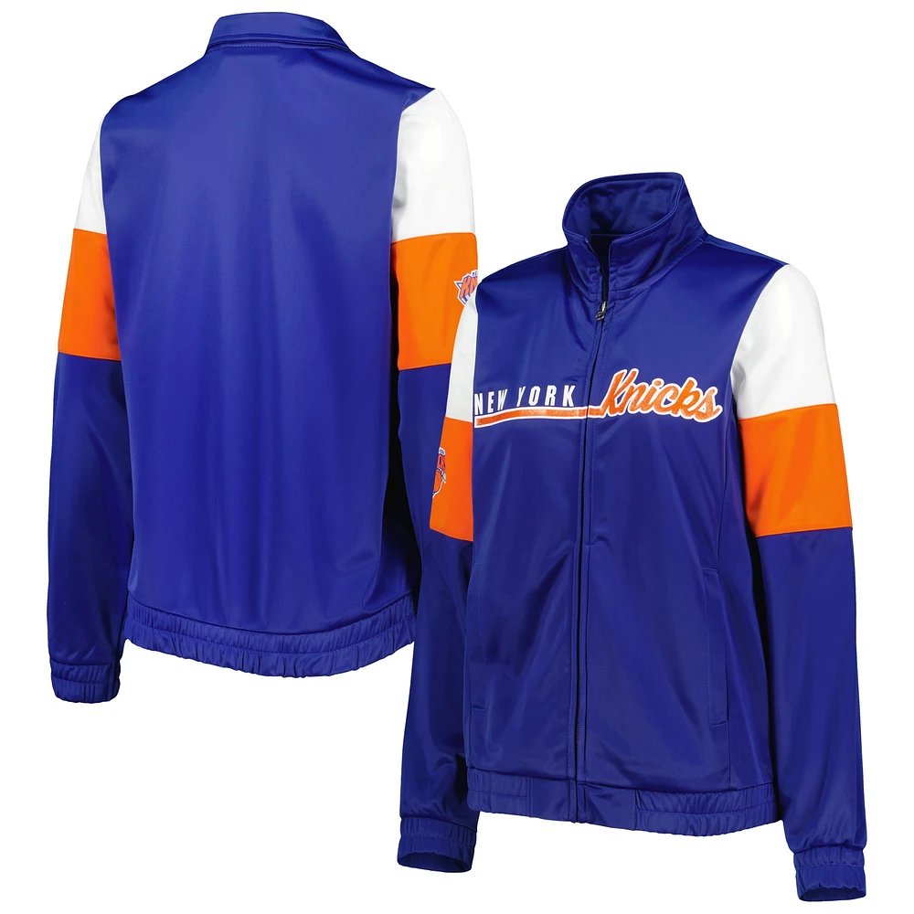 Veste de survêtement à glissière complète G-III 4Her by Carl Banks pour femmes des New York Knicks Change Up bleu