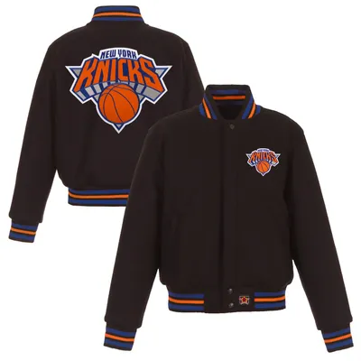 New York Knicks JH Design Women's Embroidered Logo Wool Jacket - Black