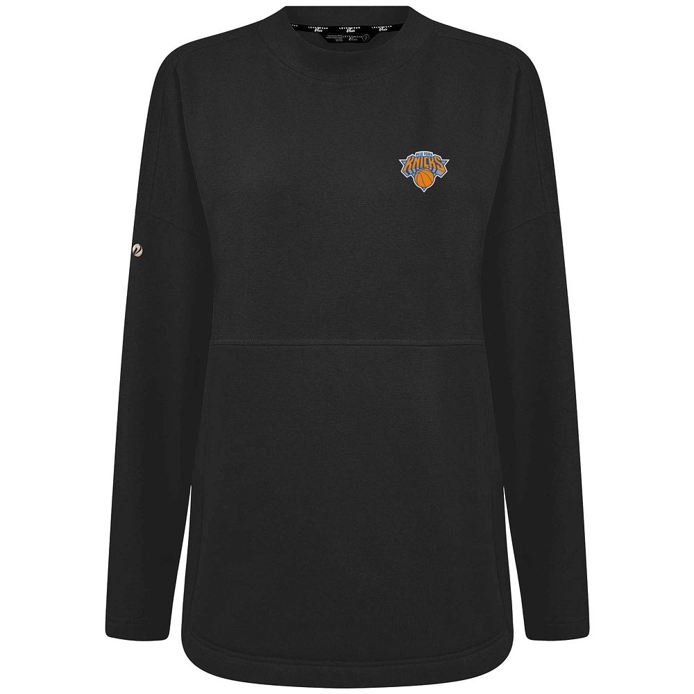 Women's Levelwear Black New York Knicks Beaudry Pullover Sweatshirt
