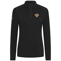 Haut noir à fermeture éclair quart de tour Flex Insignia 2.0 des New York Knicks pour femme