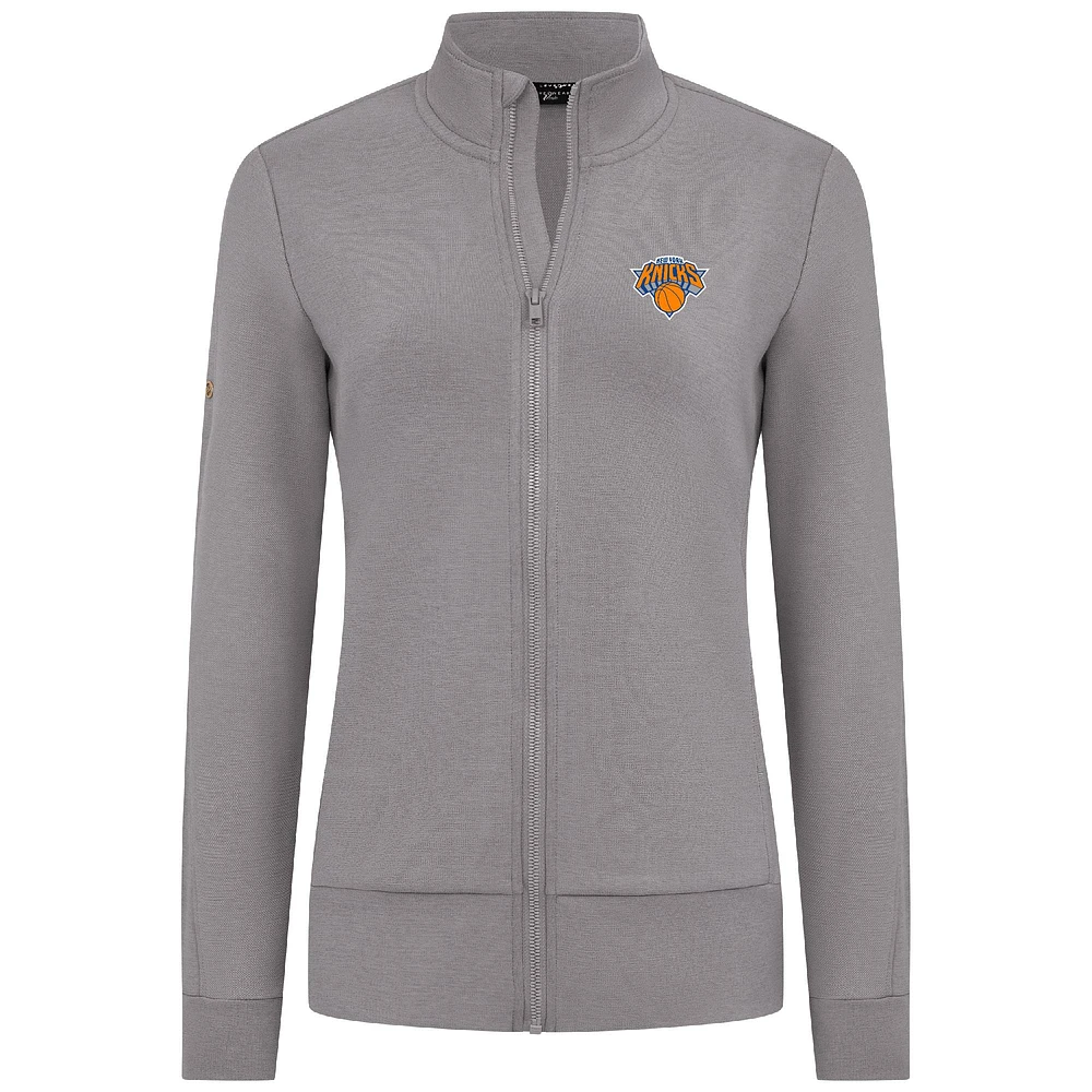 Veste zippée intégrale Shine grise pour femme des New York Knicks de Levelwear
