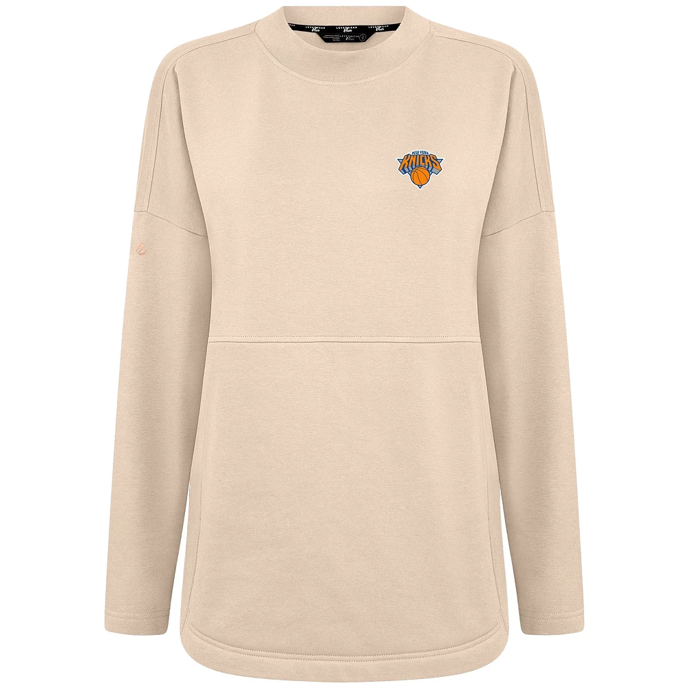 Women's Levelwear Khaki New York Knicks Beaudry Pullover Sweatshirt