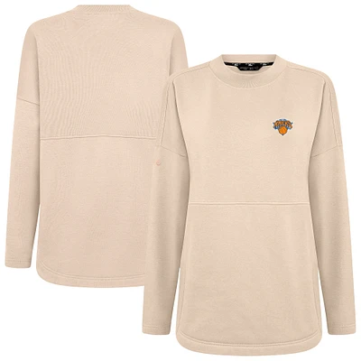 Women's Levelwear Khaki New York Knicks Beaudry Pullover Sweatshirt
