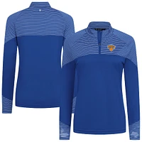 Women's Levelwear Royal New York Knicks Classic Stripes Quarter-Zip Top