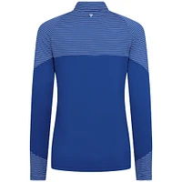 Women's Levelwear Royal New York Knicks Classic Stripes Quarter-Zip Top