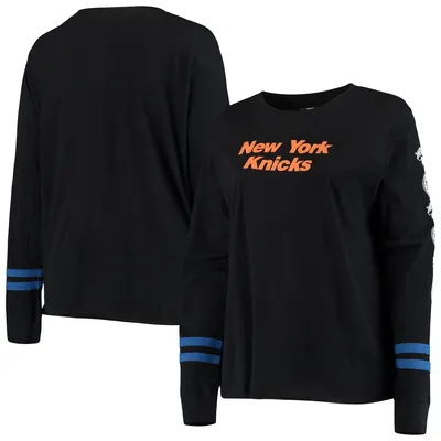 New York Mets New Era Women's Baby Jersey Cropped Long Sleeve T