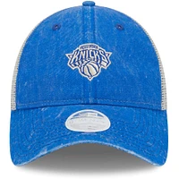 Women's New Era  Blue New York Knicks Micro Logo 9TWENTY Trucker Adjustable Hat