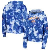 Women's New Era Royal York Knicks Brushed Cotton Tie-Dye Pullover Hoodie