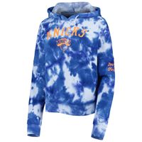 Women's New Era Royal York Knicks Brushed Cotton Tie-Dye Pullover Hoodie