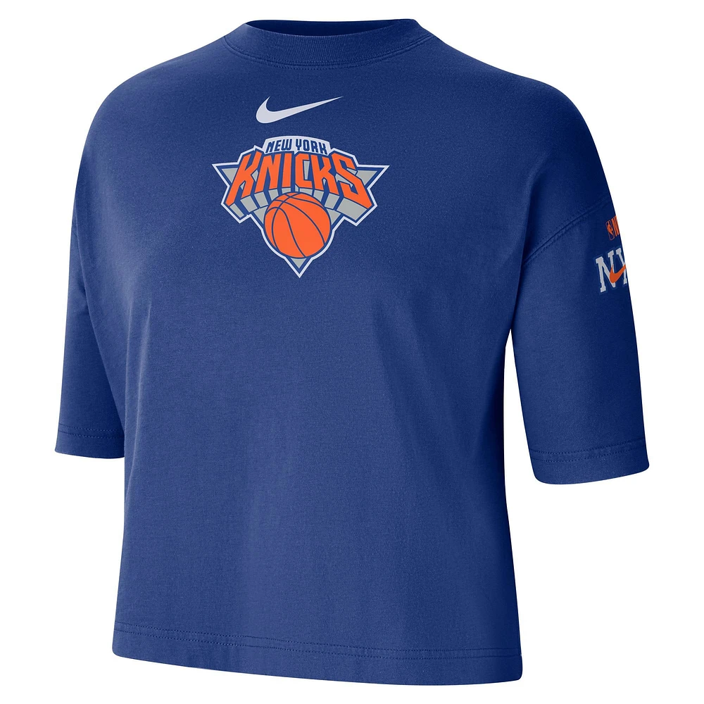 Women's Nike Blue New York Knicks 2024/25 City Edition Courtside Boxy T-Shirt