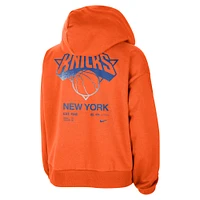 Women's Nike Orange New York Knicks Courtside Standard Issue Performance Pullover Hoodie