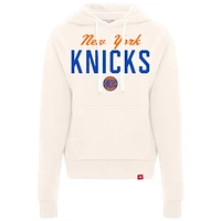 Women's Sportiqe  Cream New York Knicks Ava Boxy Tri-Blend Pullover Hoodie